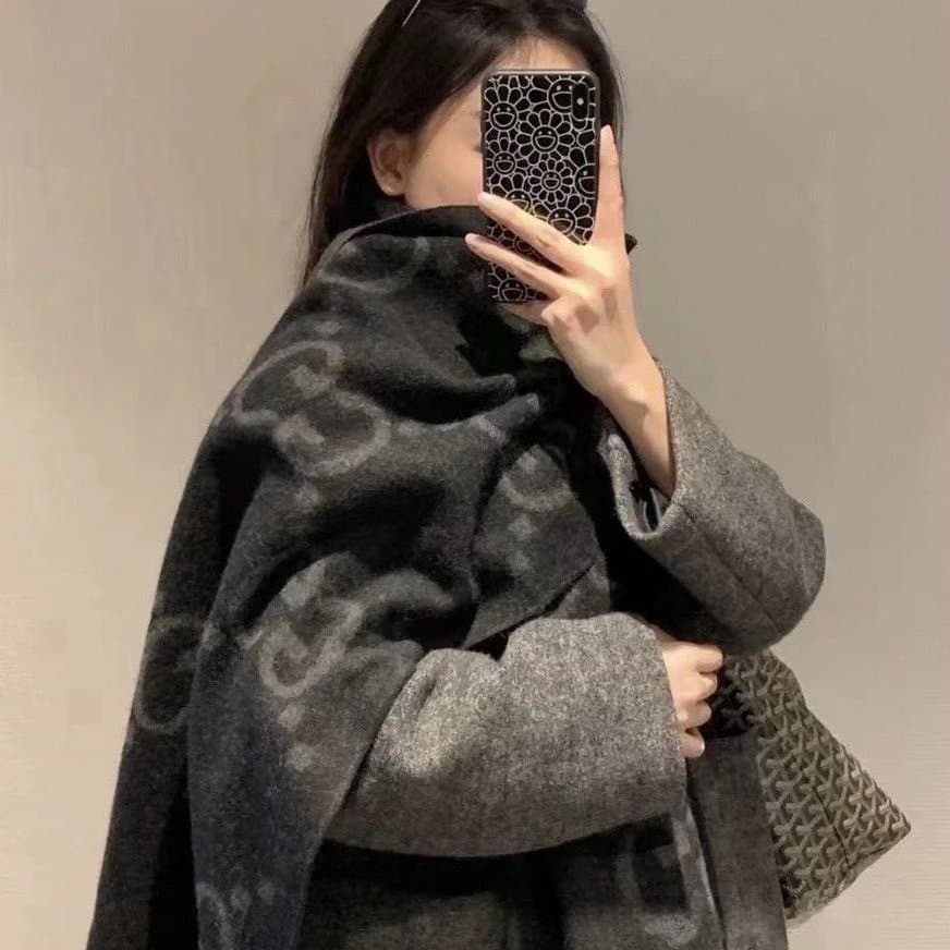 Gucci Oversized Wool Scarf GG Monogram