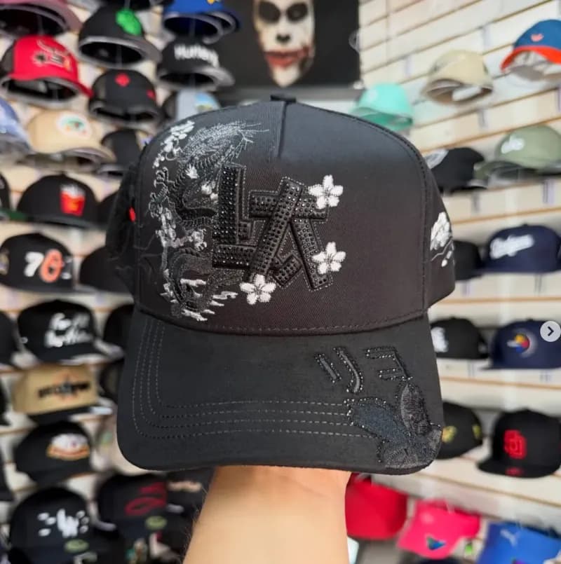 Broken Planet Snapback Cap Quilted Cross Embellished — CS26