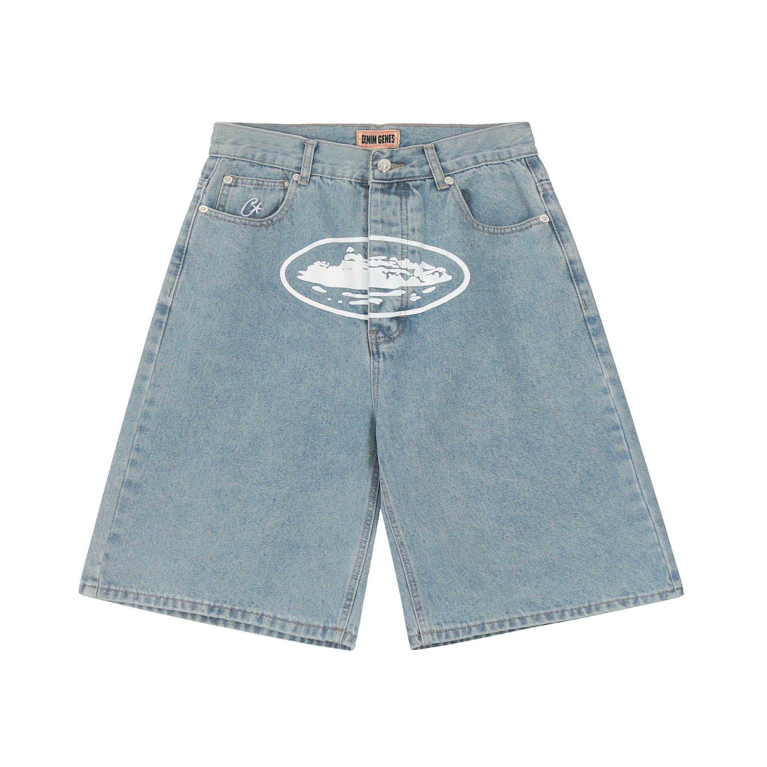 Denim Tears Denim Shorts Island Print