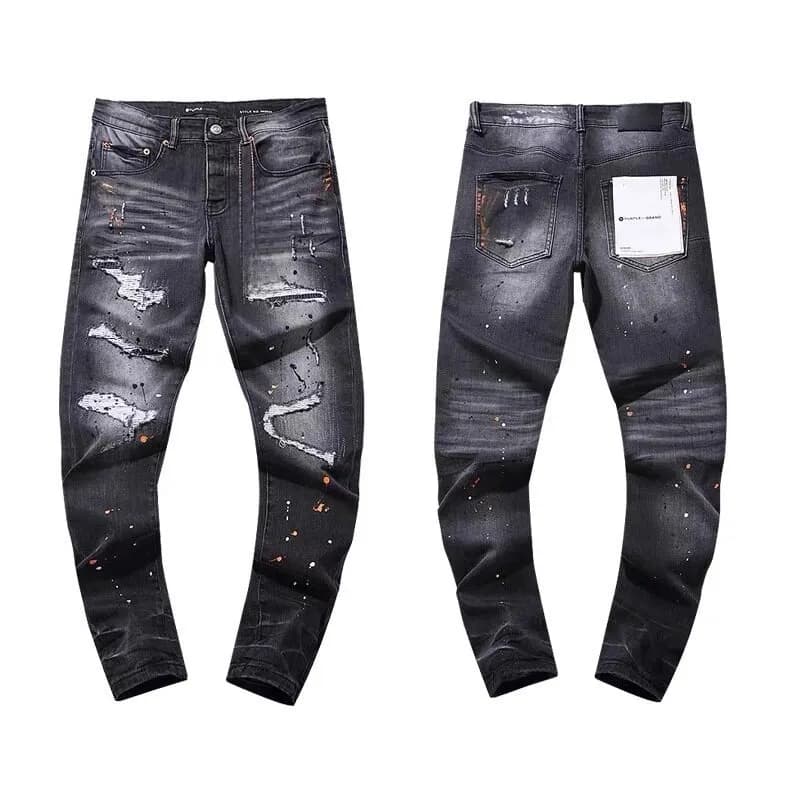 Distressed Slim Fit Jeans Patchwork Ripped — SW-K19