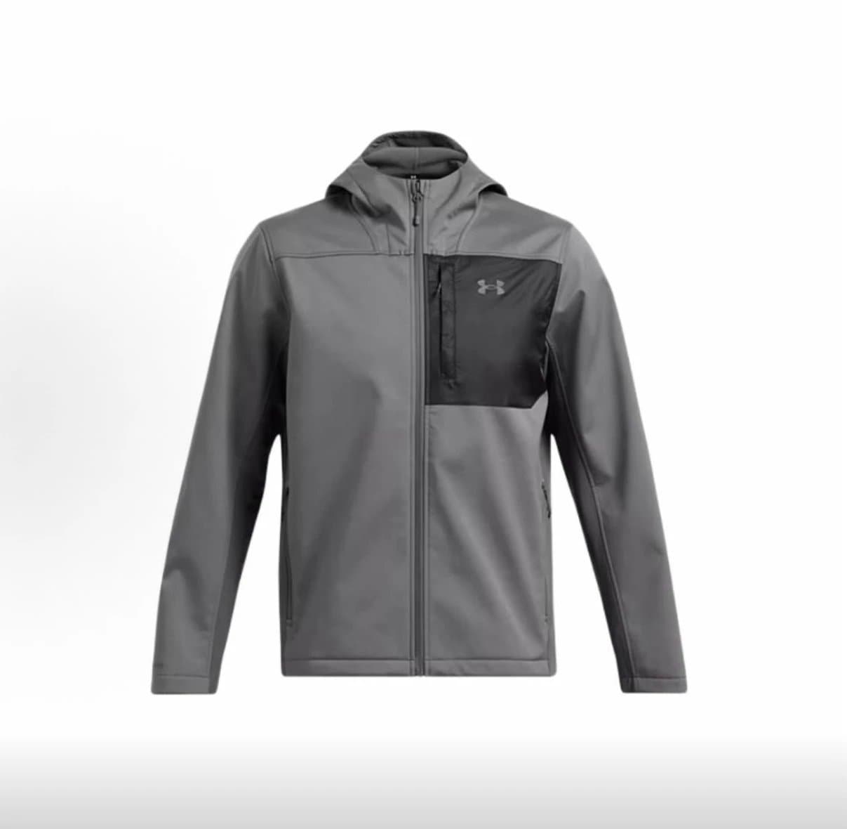 Under Armour Storm Softshell Jacket All Black — Gray (Hooded)