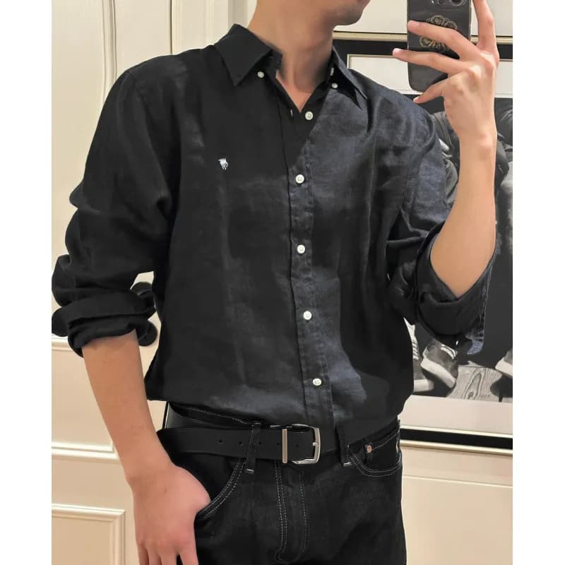 Chrome Hearts Button-Up Shirt Embroidered Logo