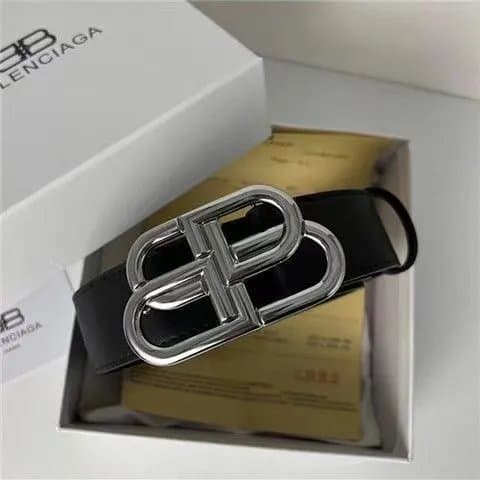 Balenciaga BB Belt Silver Logo Buckle