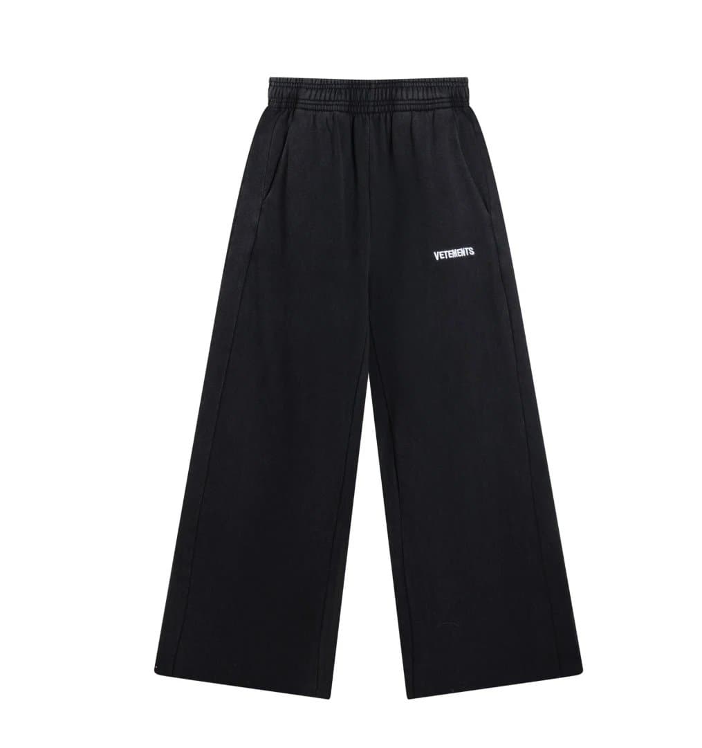 Vetements Wide Leg Sweatpants Logo Embroidered