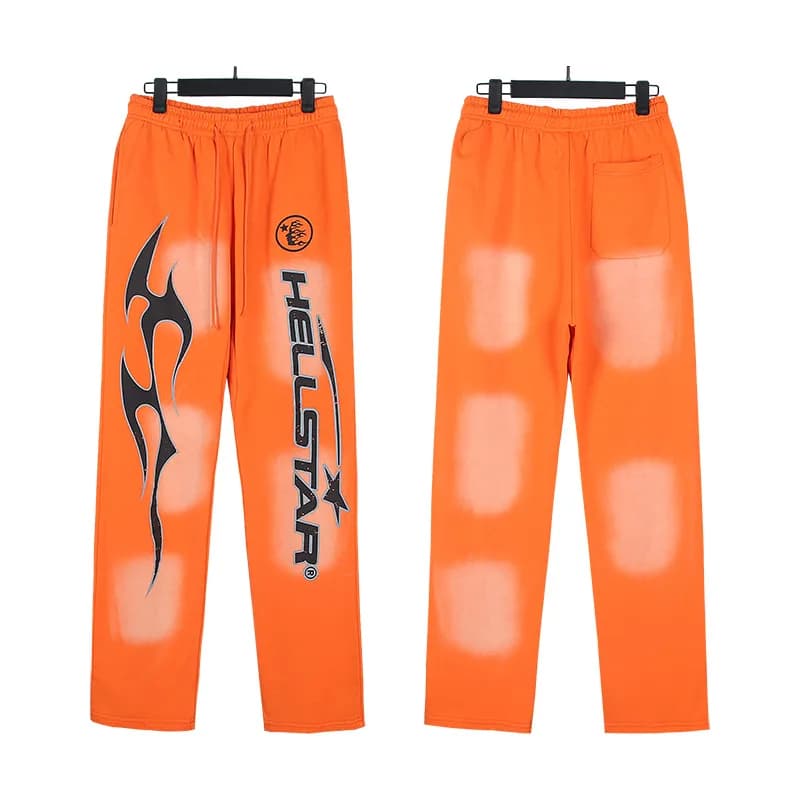 Hellstar Long Sleeve Tee Powered By The Star — 731 washed orange