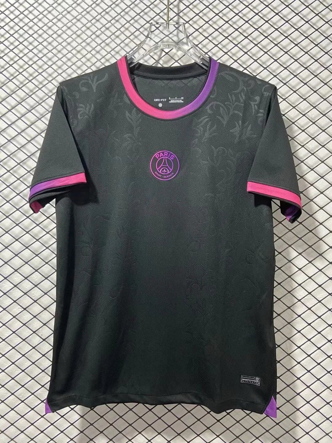 Nike PSG Stadium Jersey Dark Grey with Pink Purple Trim