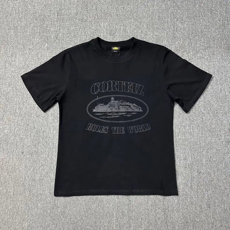 Corteiz Graphic Tee Crab Logo — 3102款黑印黑