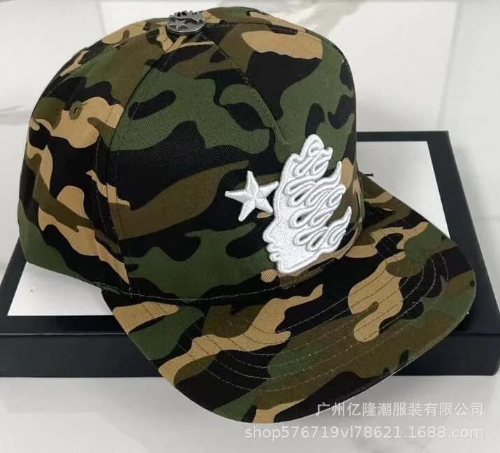 Hellstar Snapback Cap Flame Logo — 75 running volume model