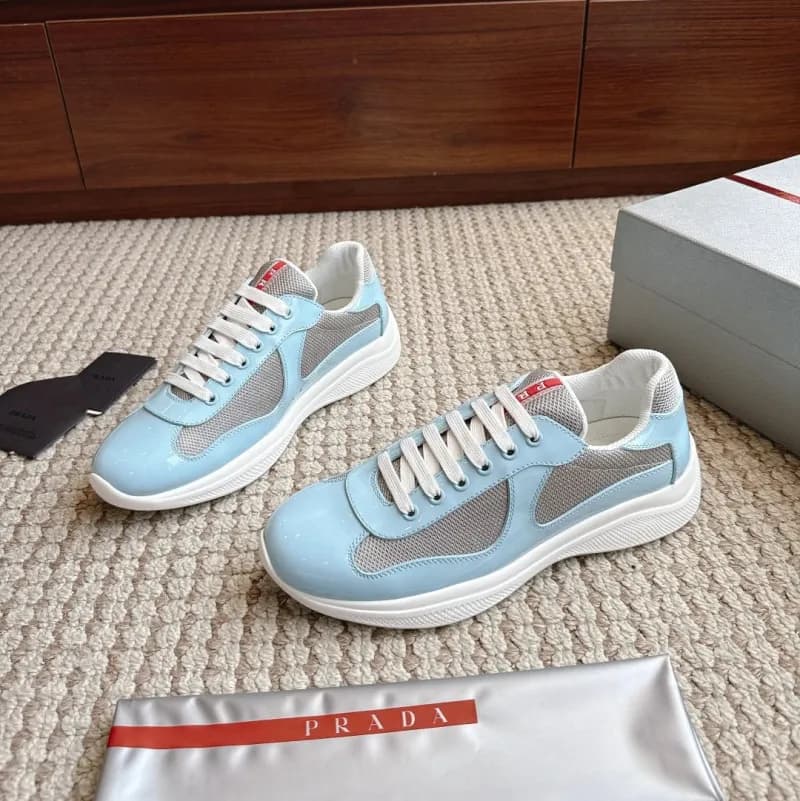 Prada Linea Rossa Sneaker Light Blue Mesh and Patent