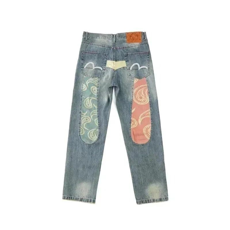 BAPE Paisley Patch Jeans Two-Tone Paisley