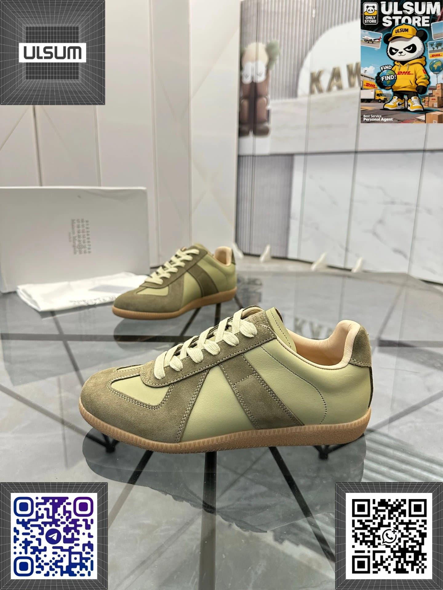 Maison Margiela Future Sneaker Olive Green Suede