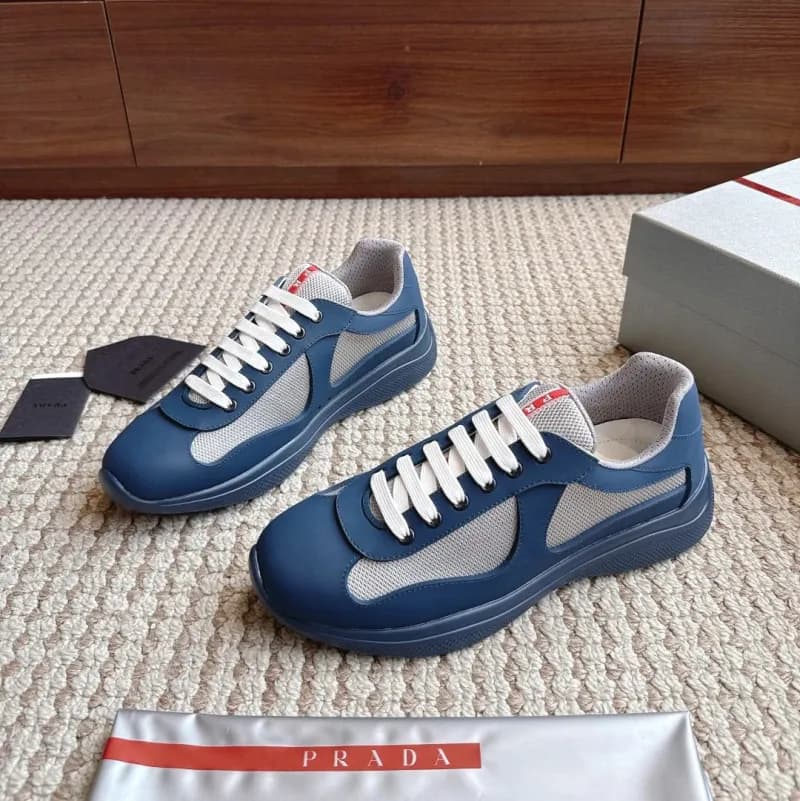 Prada Linea Rossa Sneaker Navy Mesh and Leather