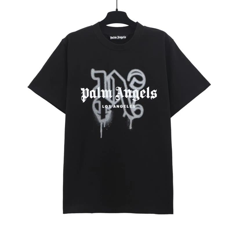 Palm Angels Graphic Tee Spray Paint Logo