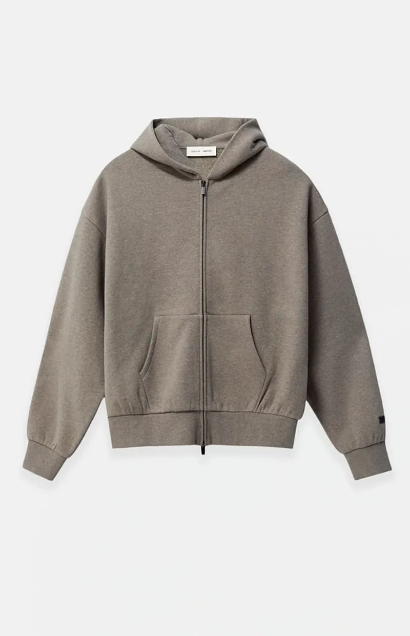 Fear of God Essentials Zip-Up Hoodie Heather Grey