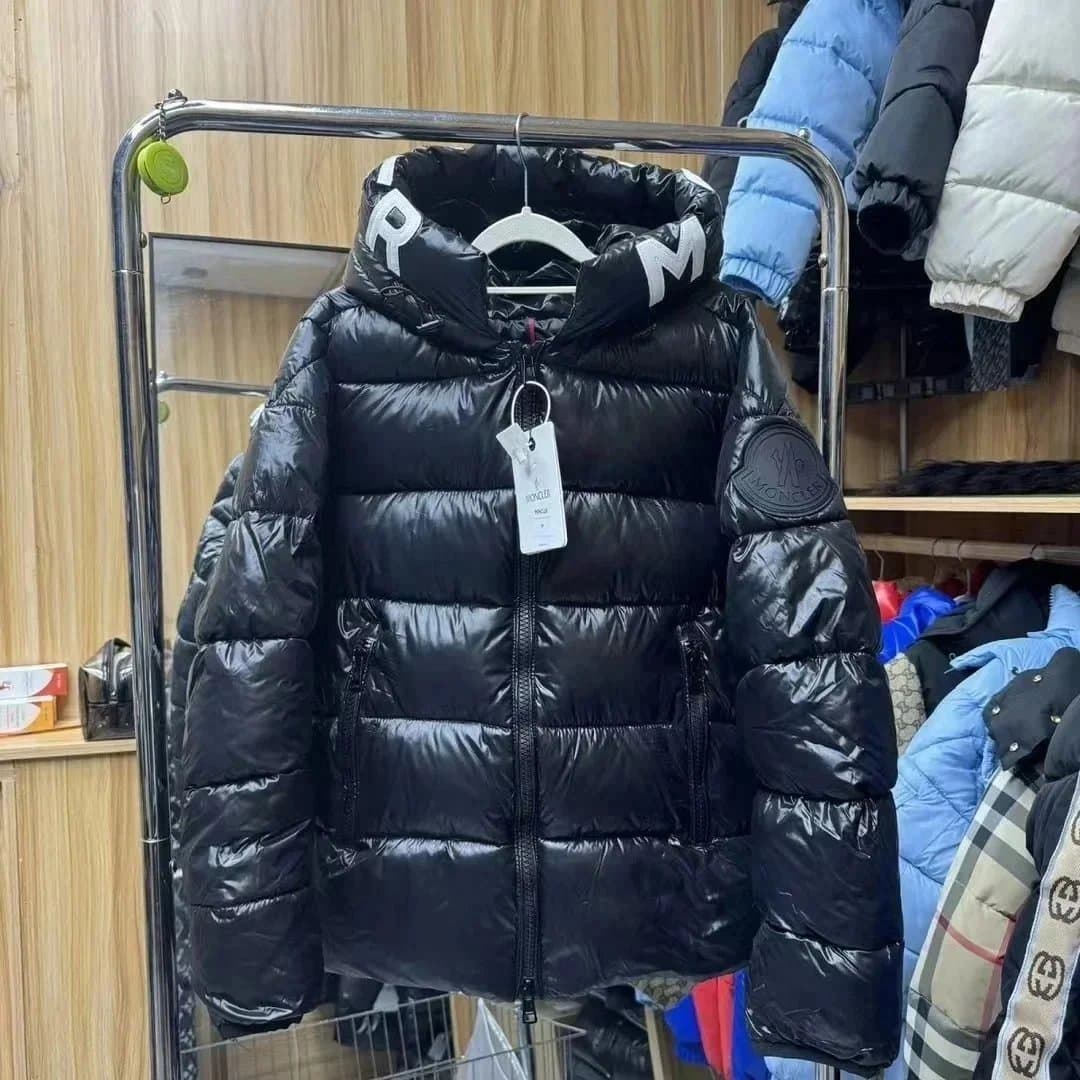 Moncler Down Jacket Shiny Light Blue — H-1