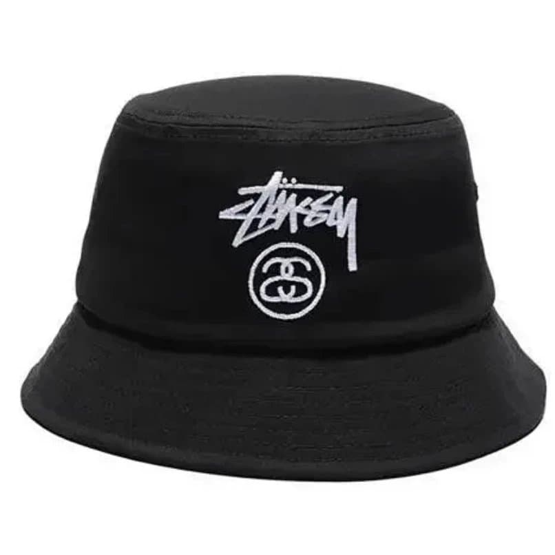 Stüssy Classic Logo Cap Black Script — 渔夫-刺绣黑色