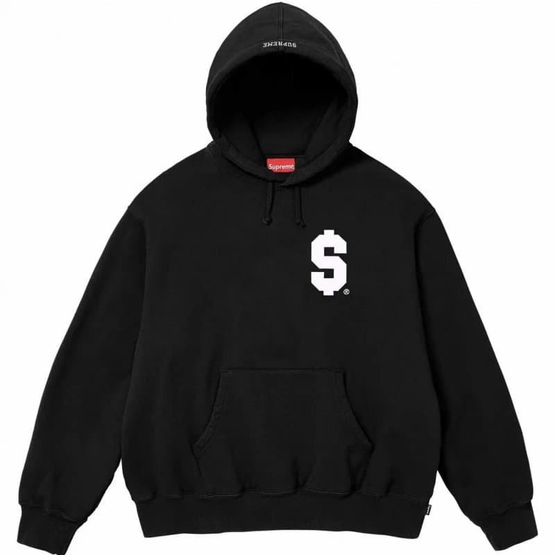Supreme Dollar Sign Hooded Sweatshirt White Logo