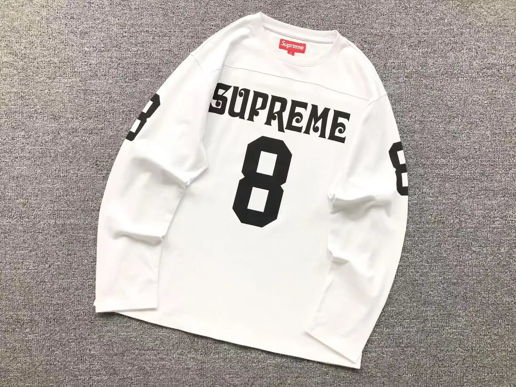 Supreme Logo Sweatpants White Box Logo — E589#长袖足球球衣白色