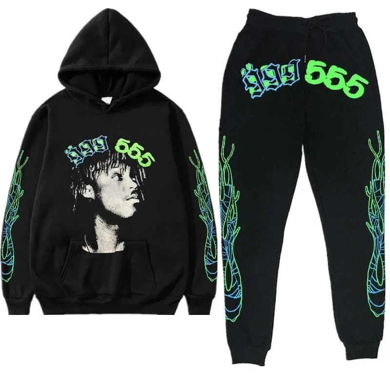 Sp5der Hoodie and Joggers Set Spider Web Logo — 8