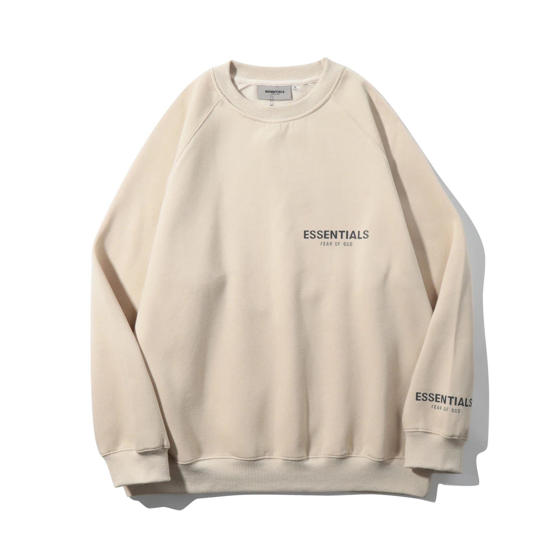 Fear of God Essentials Essentials Hoodie Logo Print — 小标圆领杏色