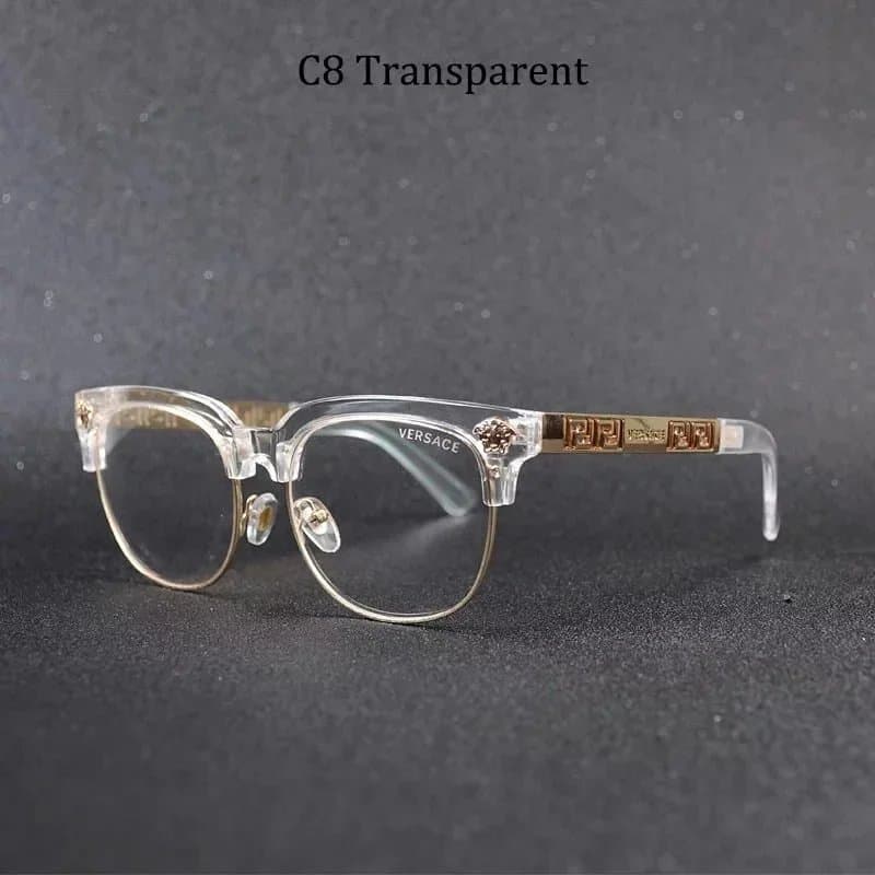 Versace C8 Transparent Crystal Frame with Greca Motif