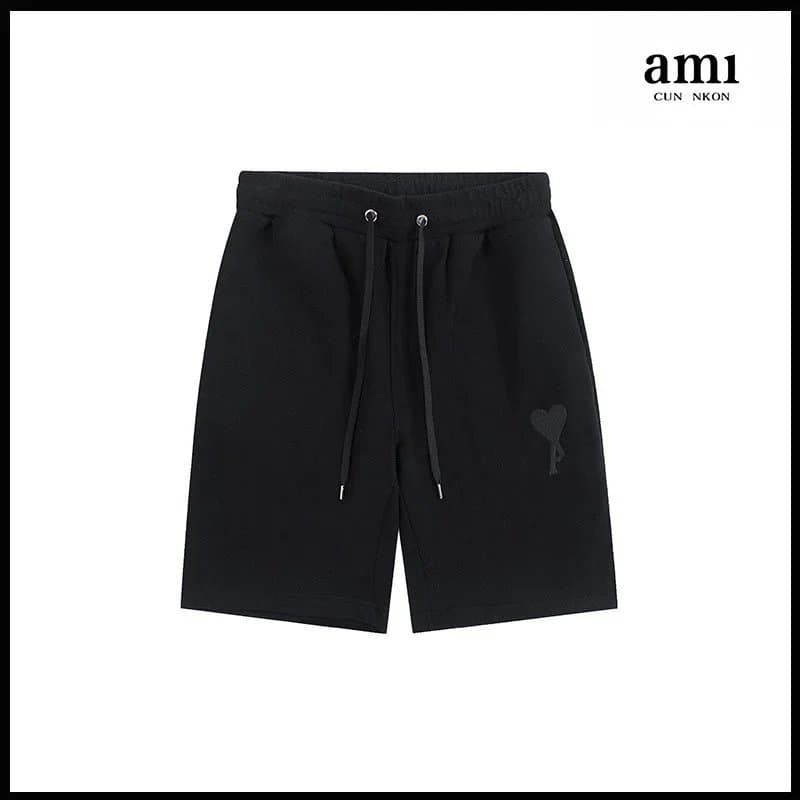 AMI Paris Drawstring Shorts Distressed — 黑色【A14平绣款】