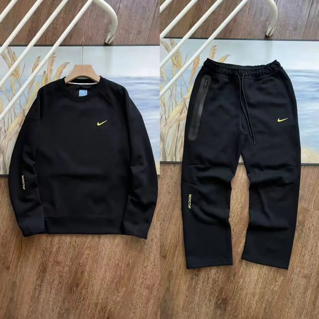 Nike Tech Fleece Crew & Joggers Nocta Black Volt