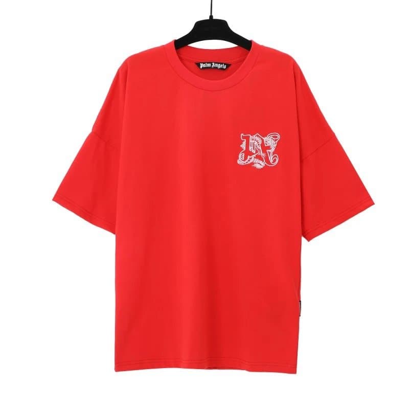 Palm Angels Logo Patch T-Shirt White — 2279  红色