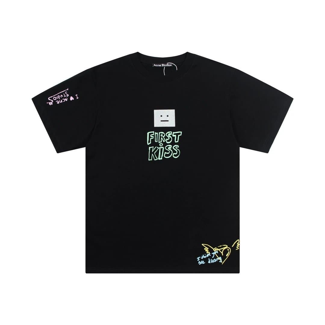 Acne Studios Face Patch T-Shirt Beige — 1206黑