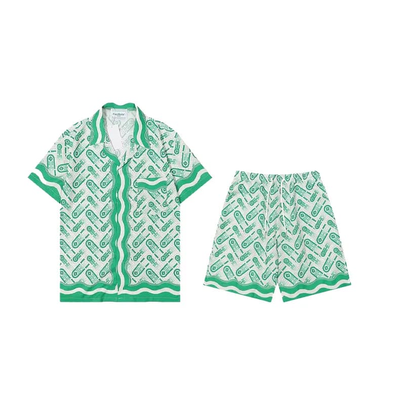 Casablanca Printed Short-Sleeve Shirt and Shorts Set Key Pattern