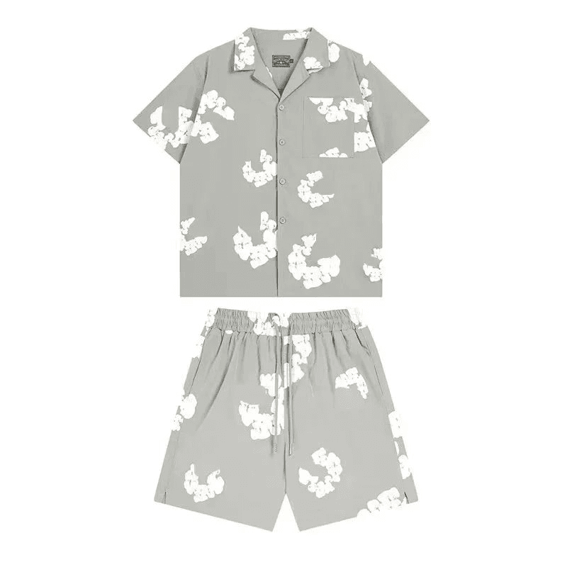 Stüssy Camp Shirt and Shorts Set Cloud Print