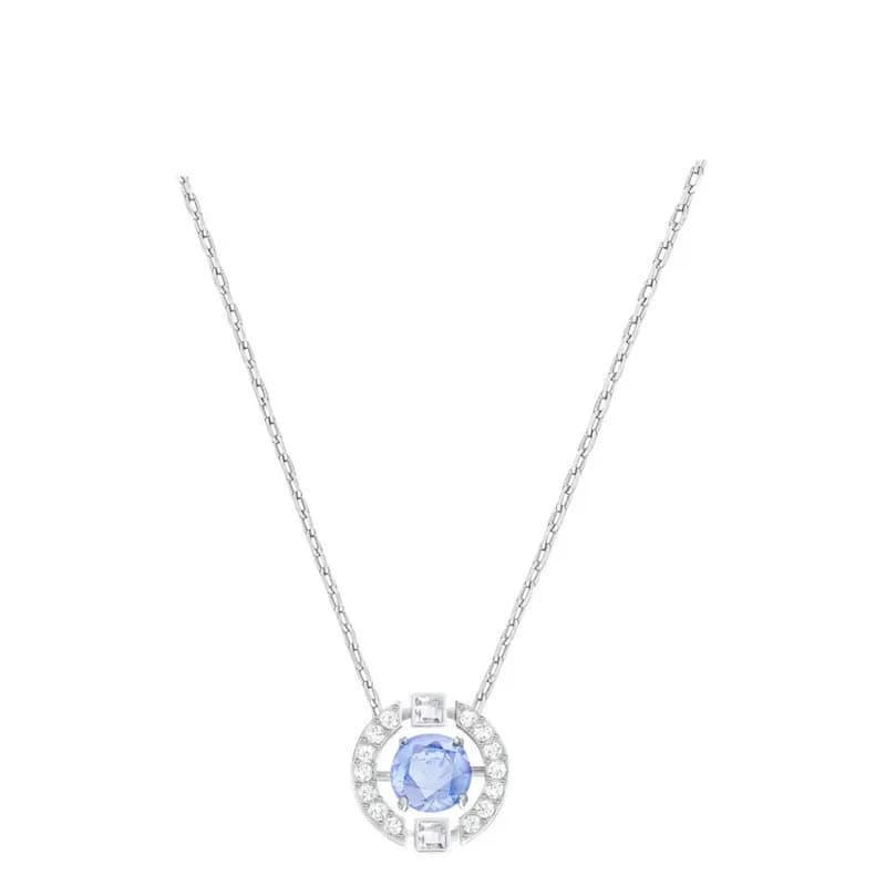 Swarovski Swan Pendant Crystal-Encrusted — Smart white gold and blue diamond necklace