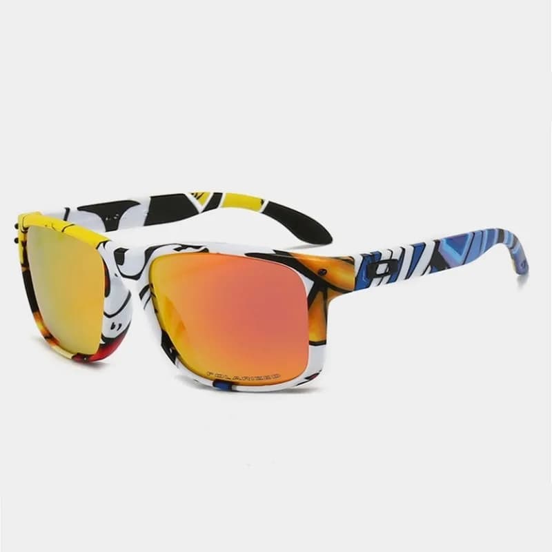 Oakley Square Wire Clear Frame Blue Mirror Lens — 涂鸦框红片