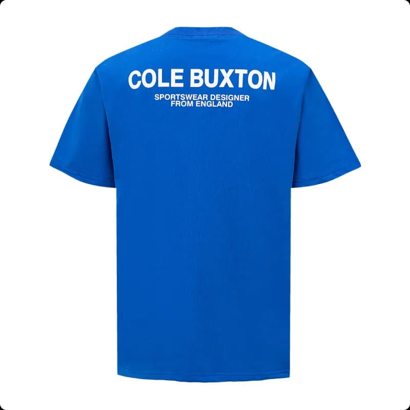 Comme des Garçons T-Shirt Signature Script Print — C09 blue