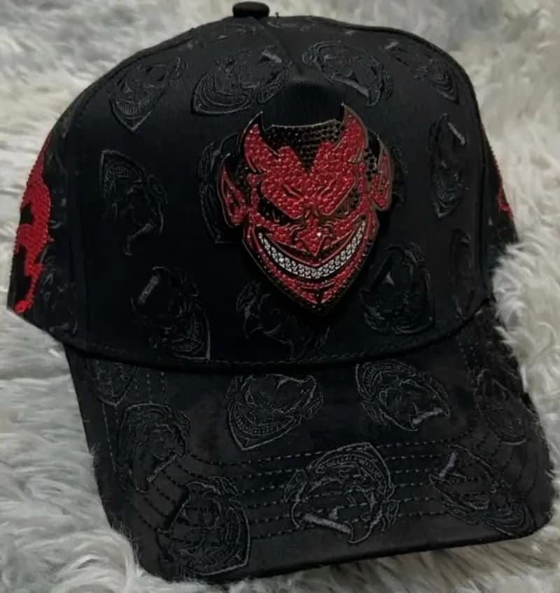 Broken Planet Snapback Cap Quilted Cross Embellished — CS36