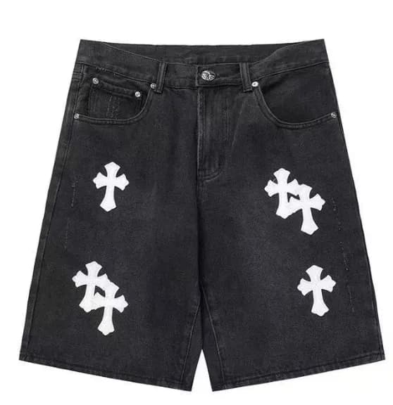 Chrome Hearts Denim Shorts Cross Logo Patch