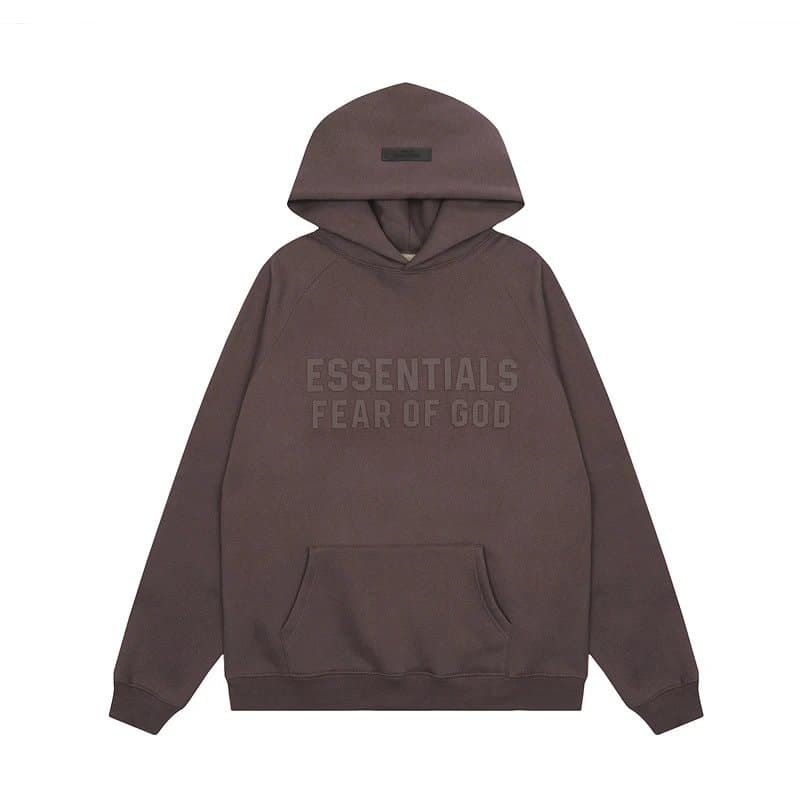 Fear of God Essentials Zip-Up Hoodie Essentials Logo — 2348暗紫色（硅胶字母）