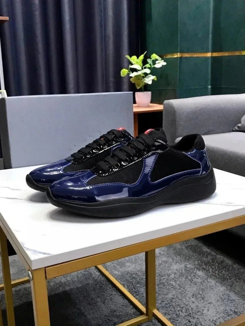 Prada Cloudbust Thunder Navy Patent and Mesh