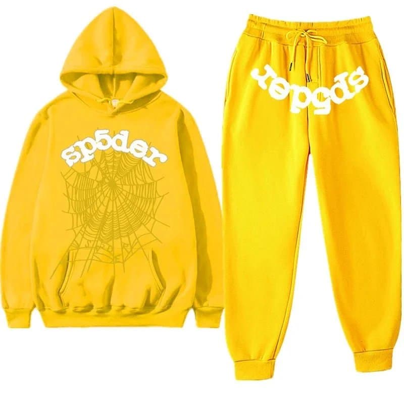 Sp5der Hoodie and Joggers Set Spider Web Logo — 29
