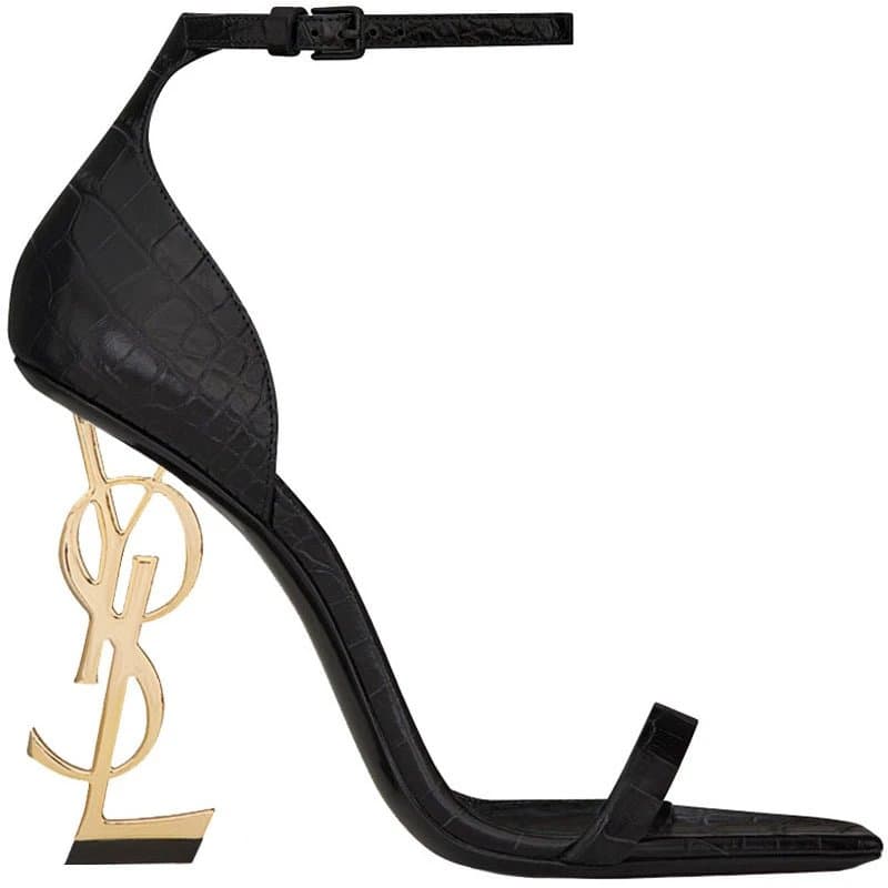Saint Laurent Tribute Sandal Crocodile-Embossed