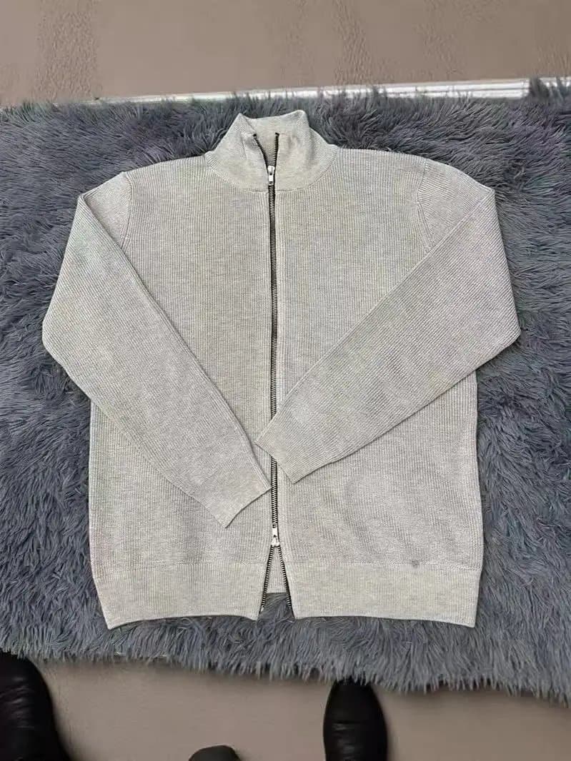 Maison Margiela Zip-Up Knit Sweater Ribbed Full-Zip
