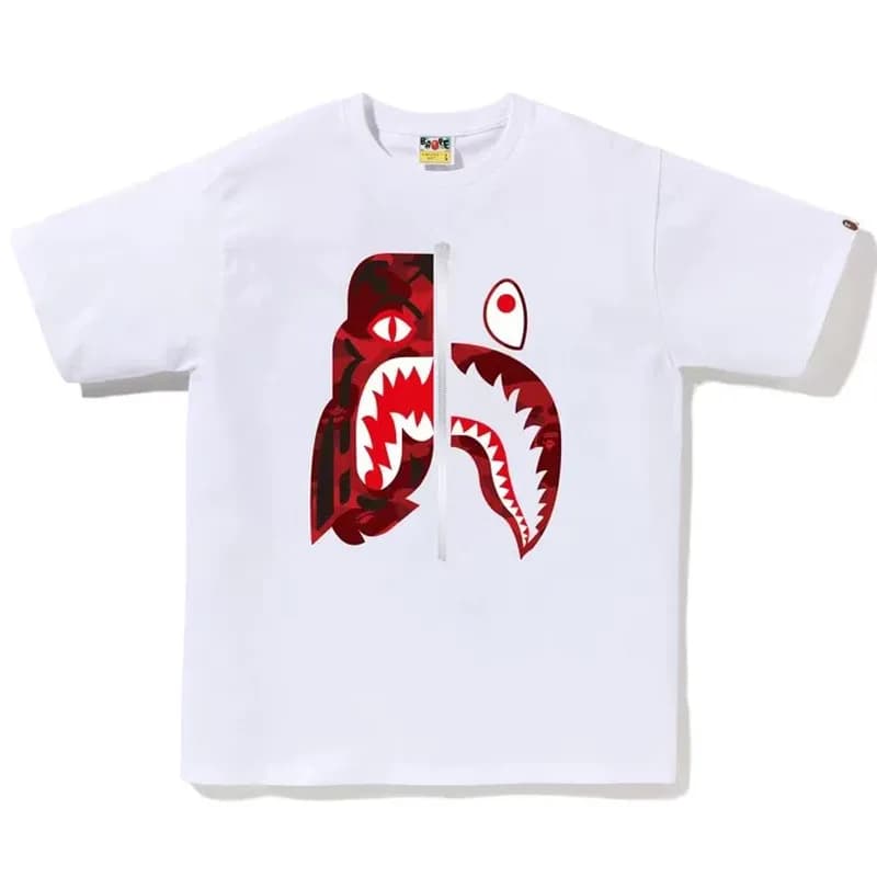 BAPE Shark Tee Zipper Shark Camo
