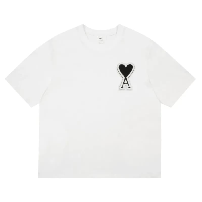 AMI Paris Heart Logo T-Shirt Black Heart Patch
