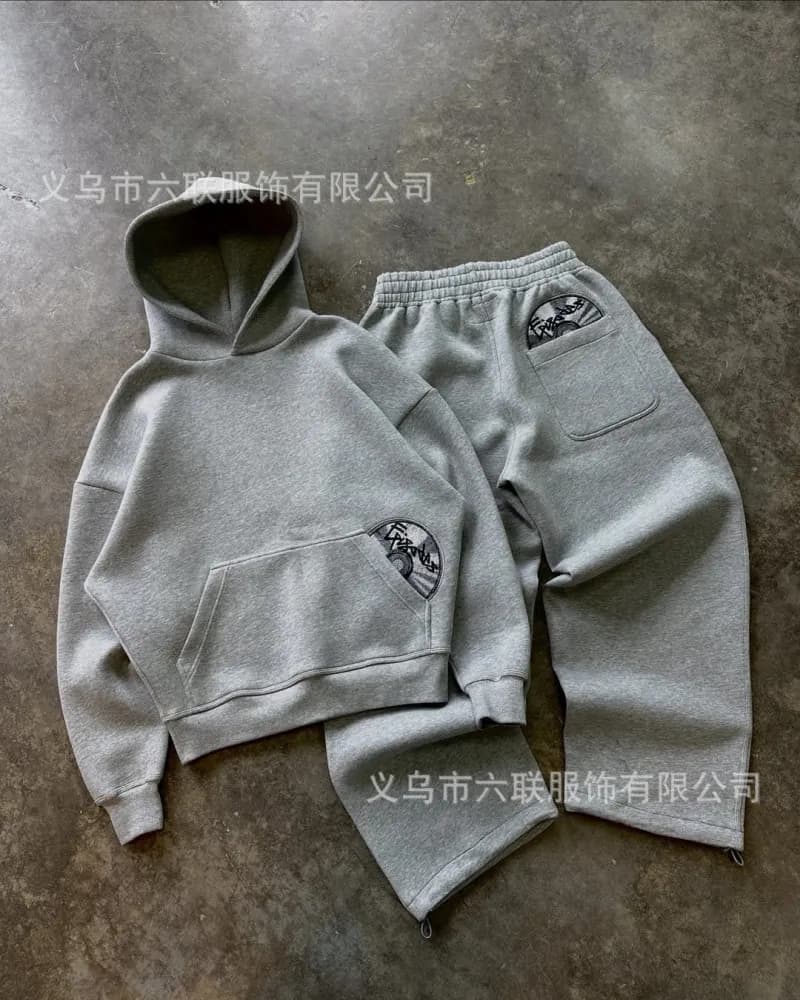 Hoodie and Joggers Set Embroidered Patch