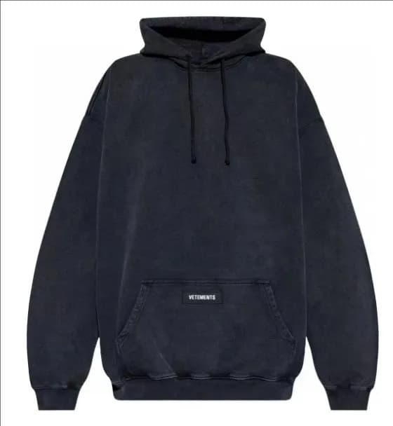 Vetements Hooded Sweatshirt Acid Wash