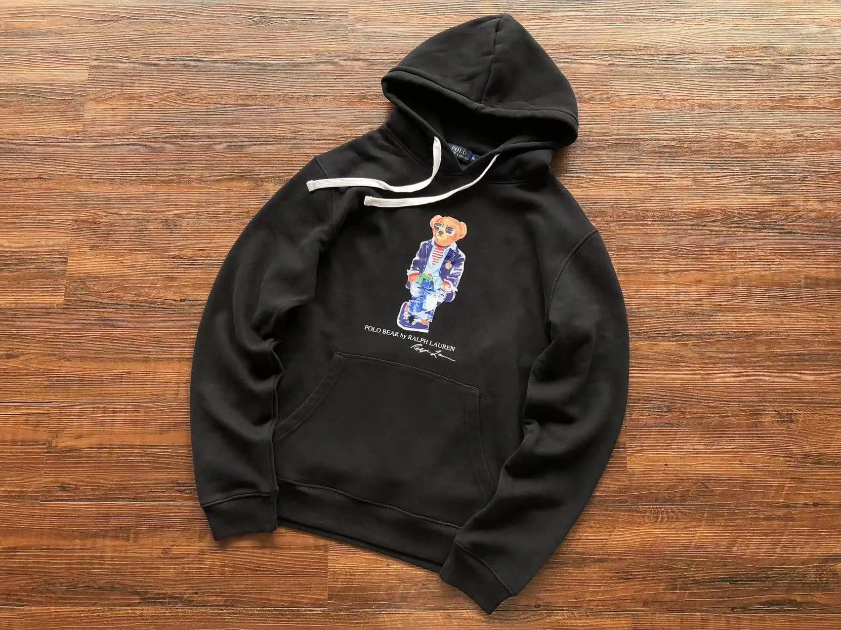 Polo Ralph Lauren Polo Bear Hoodie Black with Graphic Print