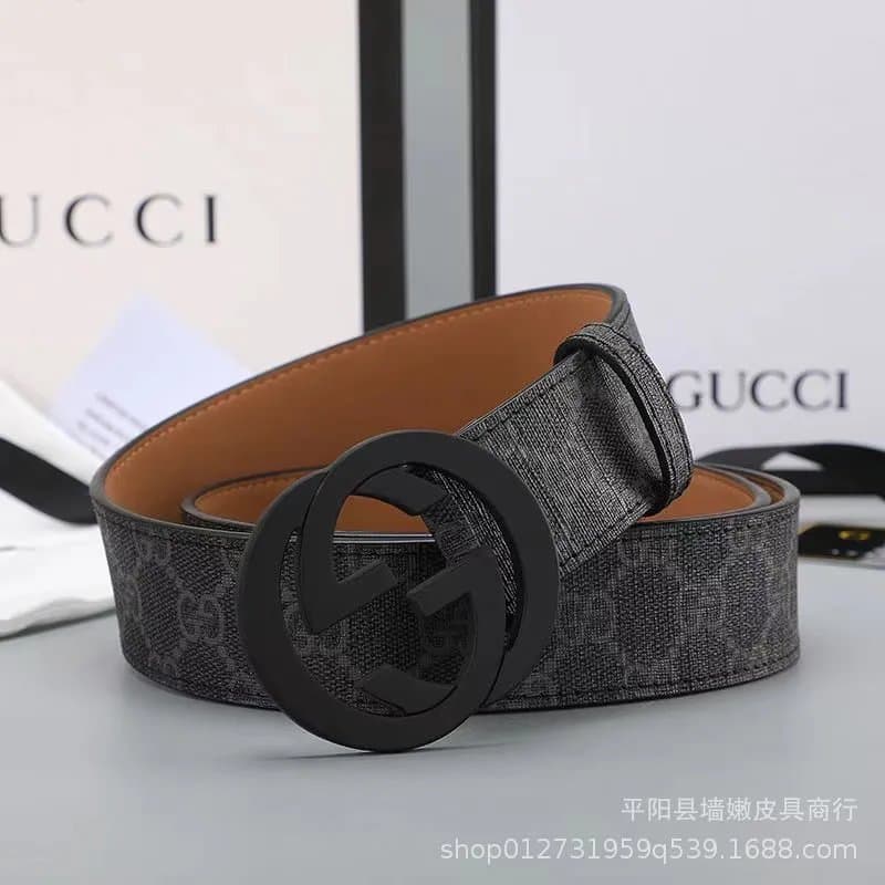Gucci Horsebit 1955 Belt GG Supreme Canvas — 布纹黑色GG黑扣
