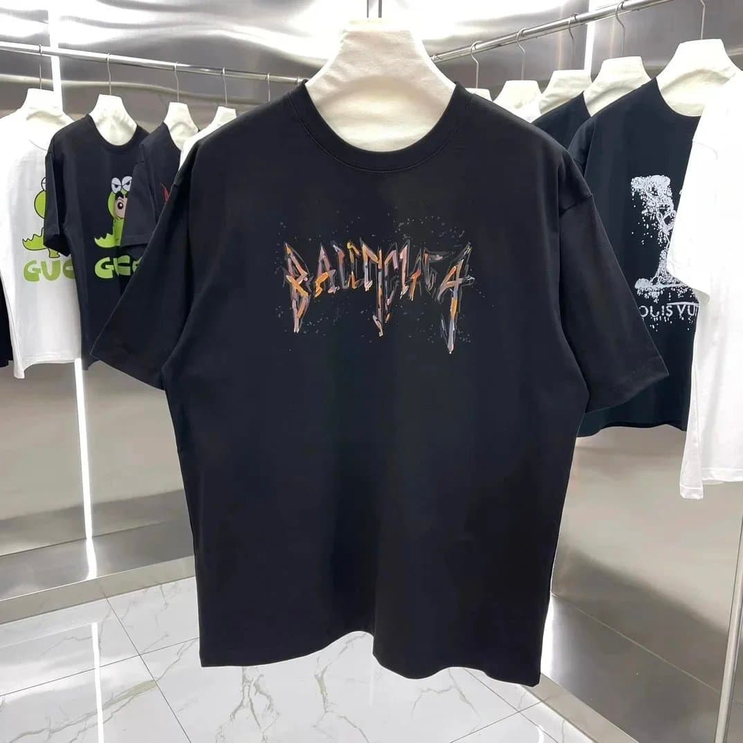 Balenciaga Graphic Tee Distressed Logo