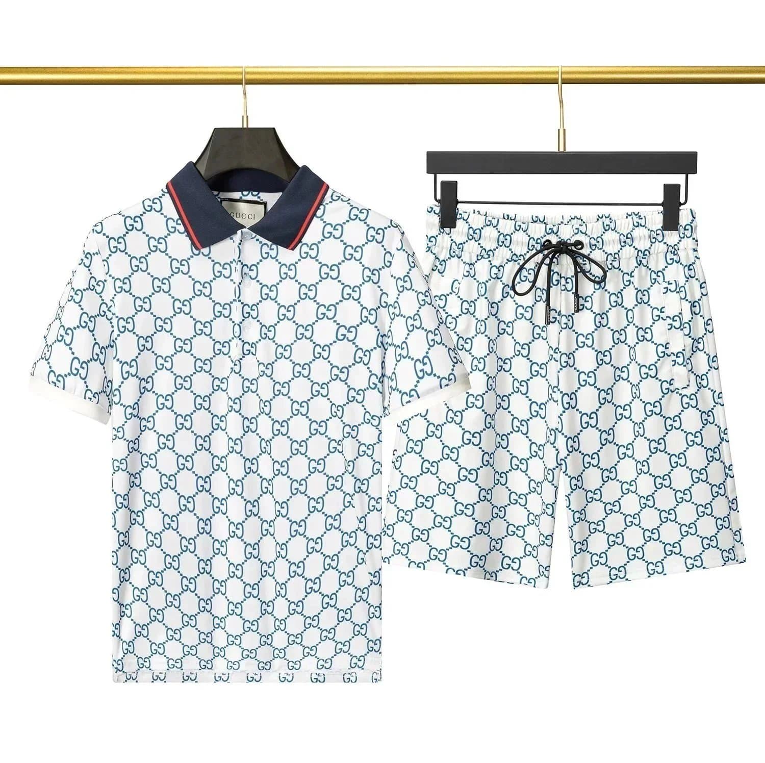 Gucci GG Print Polo and Shorts Set Interlocking GG Monogram