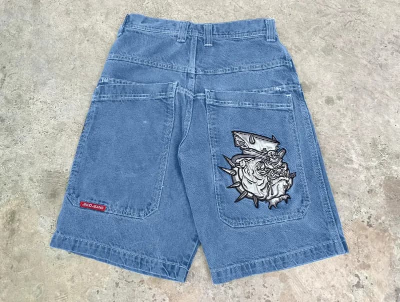 Denim Shorts Bulldog Patch